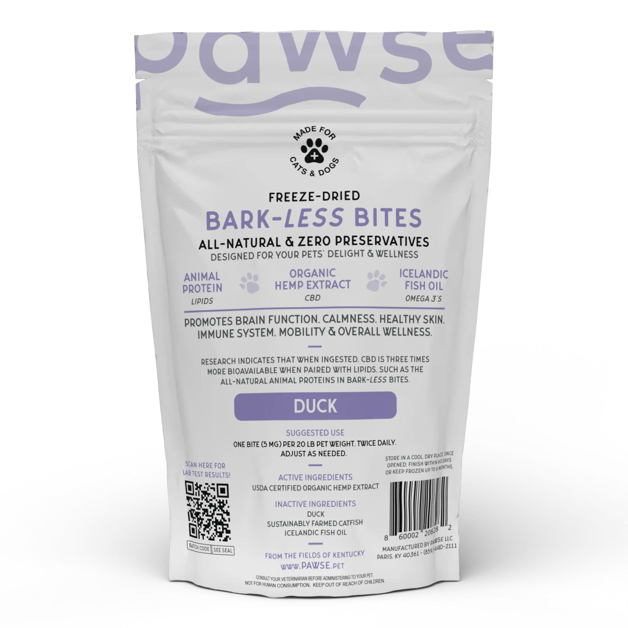 Pawse - Barkless Bites Duck 3.6oz