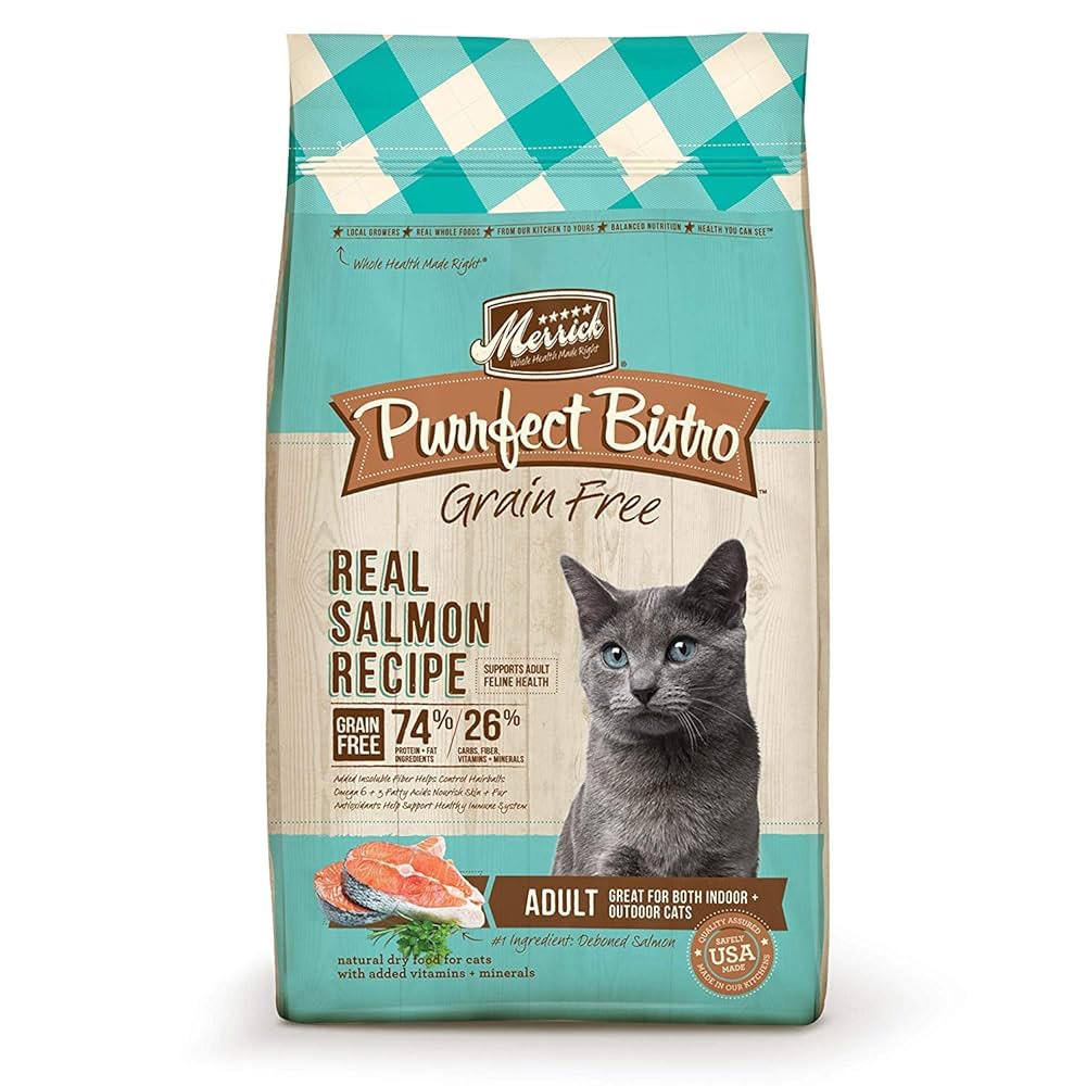 Merrick Purrfect Bistro Grain-Free Real Salmon + Sweet Potato Recipe Adult Dry Cat Food, 4-lb bag