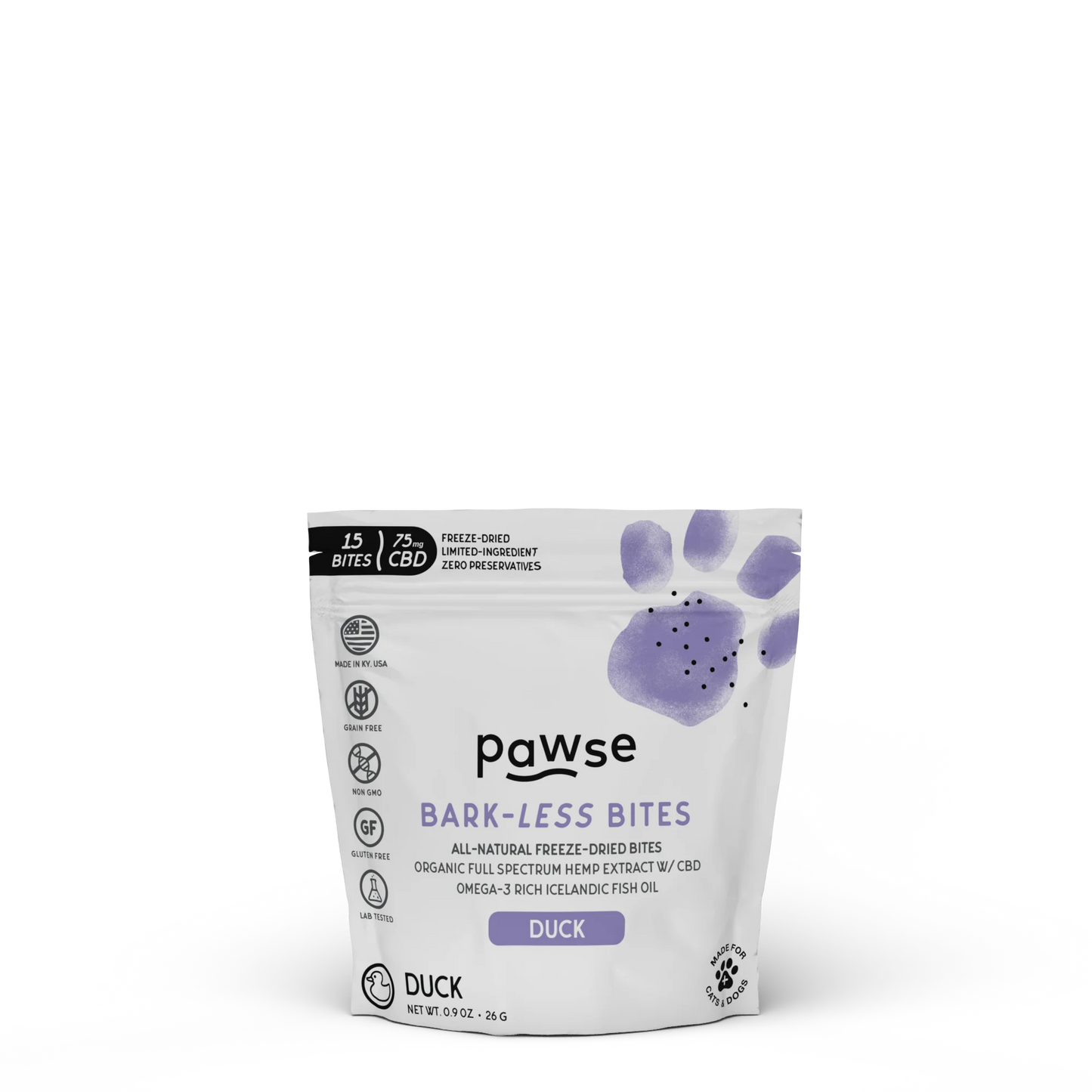 Pawse - Barkless Bites Duck 1oz