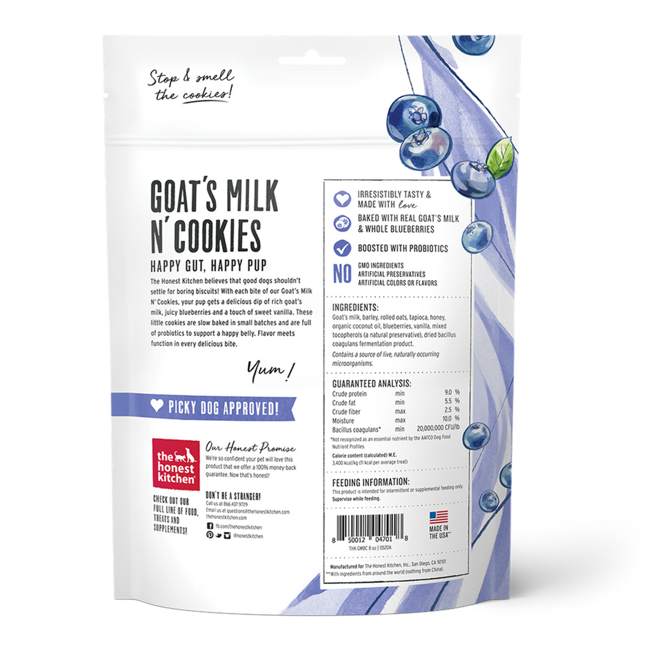 The Honest Kitchen Goat's Milk N' Cookies Blueberries and Vanila