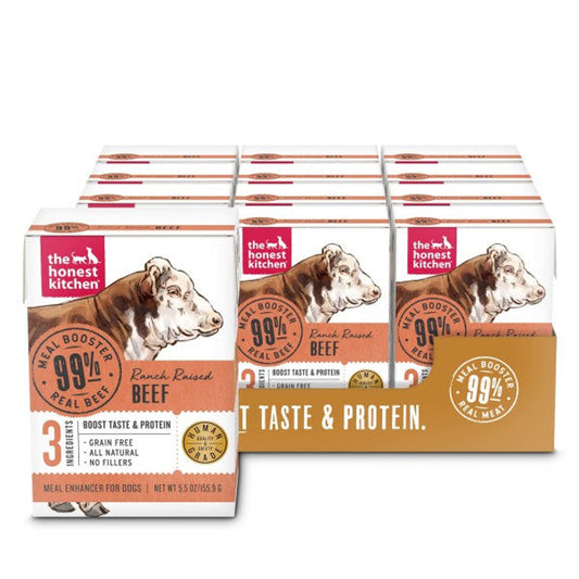 The Honest Kitchen 99% Beef Meal Booster Wet DOG Food Topper 5.5 oz Carton