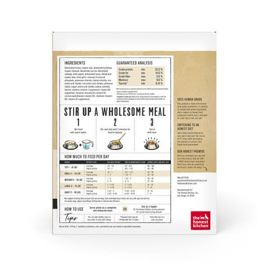 The Honest Kitchen Turkey Recipe Dehydrated DOG Food 10 lb Box