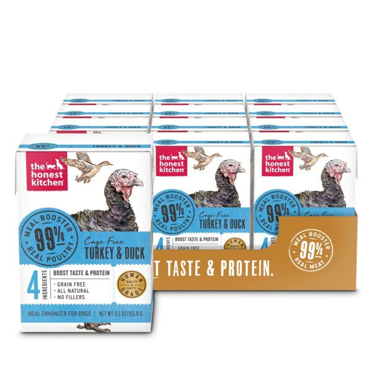 The Honest Kitchen 99% Turkey & Duck Meal Booster Wet DOG Food Topper 5.5 oz Carton