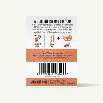 The Honest Kitchen 99% Beef Meal Booster Wet DOG Food Topper 5.5 oz Carton