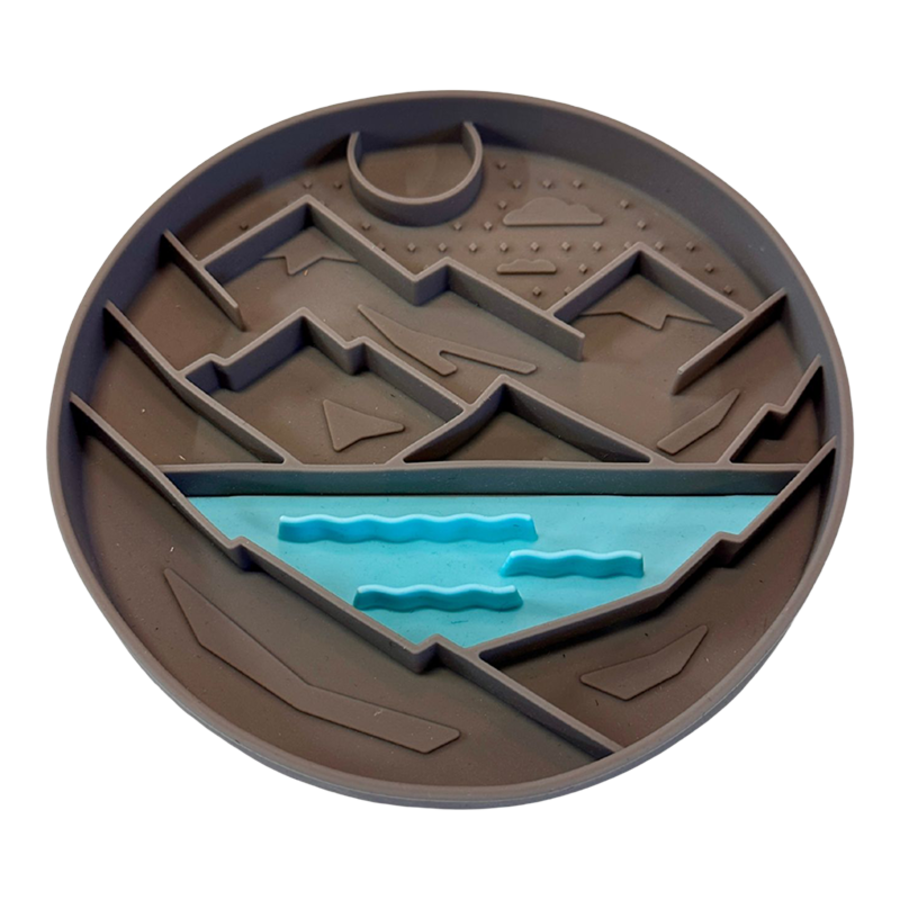 Mountain Scene 8" Silicone Therapeutic Dog Lick Bowl-Interactive Dog Feeder