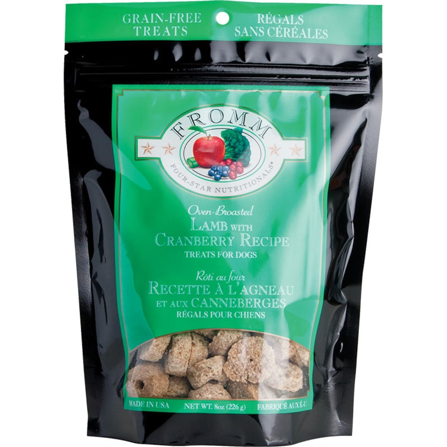 Green package of Fromm dog treats in Damascus Virginia