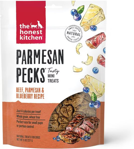 The Honest Kitchen Parmesan Pecks - Beef, Parmesan & Blueberry Recipe 8 oz Pouch