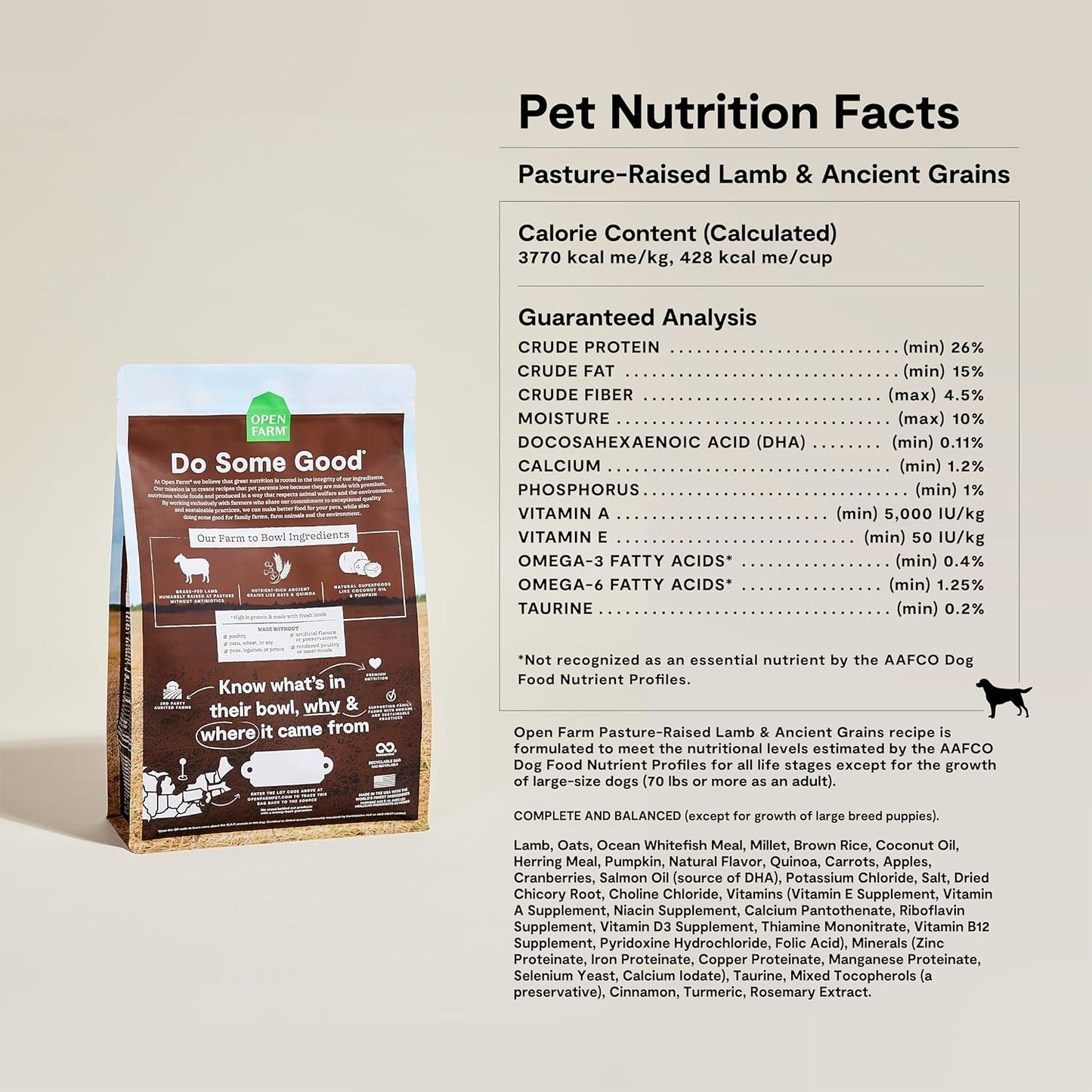 Pasture-Raised Lamb & Ancient Grains Dog Kibble