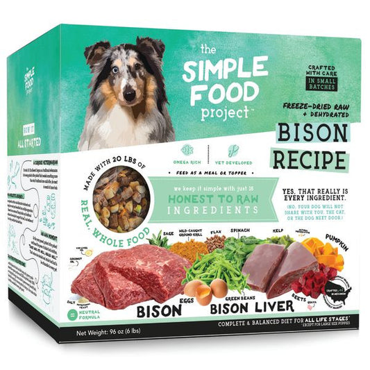 The Simple Food Project DOG Food - Bison 48 oz (3 lbs)
