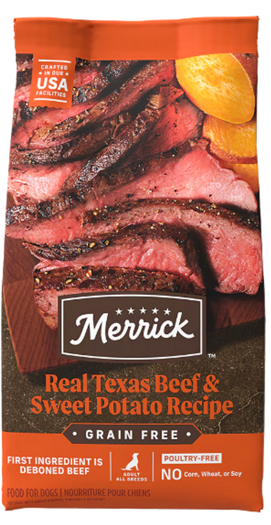 Merrick Real Texas Beef + Sweet Potato Recipe Grain-Free Chicken-Free Adult Dry Dog Food, 4-lb bag