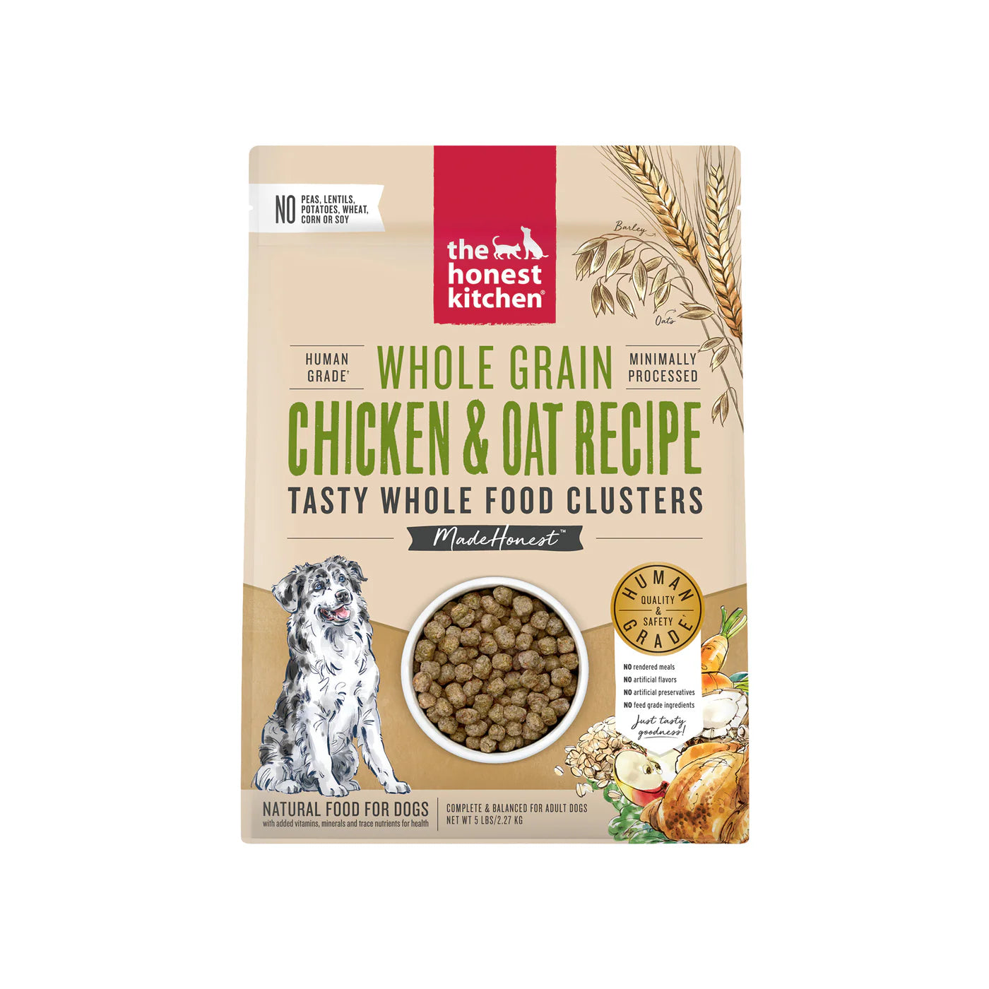 The Honest Kitchen Food Clusters Whole Grain Chicken & Oat Recipe Dog Food, 20-lb bag