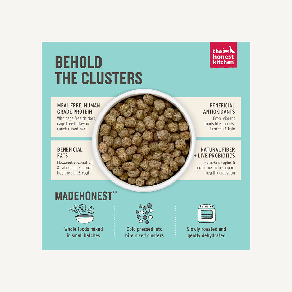 The Honest Kitchen Food Clusters Whole Grain Chicken & Oat Recipe Dog Food, 5-lb bag