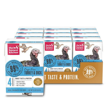 The Honest Kitchen 99% Turkey & Duck Meal Booster Wet DOG Food Topper 5.5 oz Carton