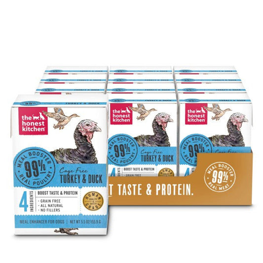 The Honest Kitchen 99% Turkey & Duck Meal Booster Wet DOG Food Topper 5.5 oz Carton