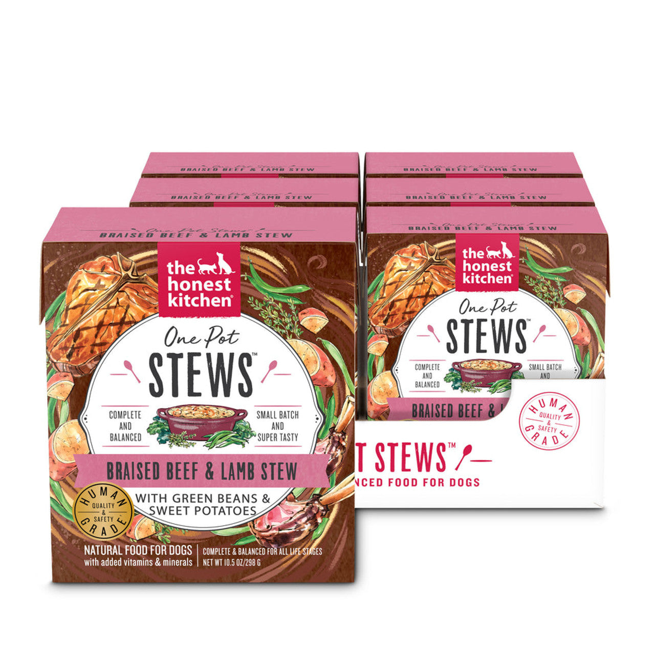 The Honest Kitchen One Pot Stew Braised Beef & Lamb Stew with Green Beans & Sweet Potatoes DOG Food 10.5 oz Carton