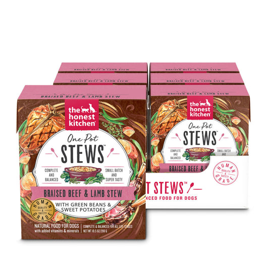 The Honest Kitchen One Pot Stew Braised Beef & Lamb Stew with Green Beans & Sweet Potatoes DOG Food 10.5 oz Carton